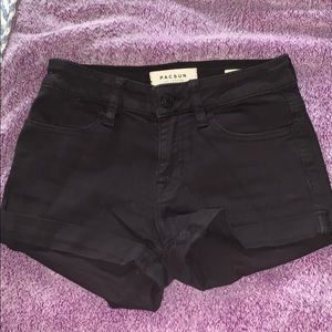 black shortie shorts